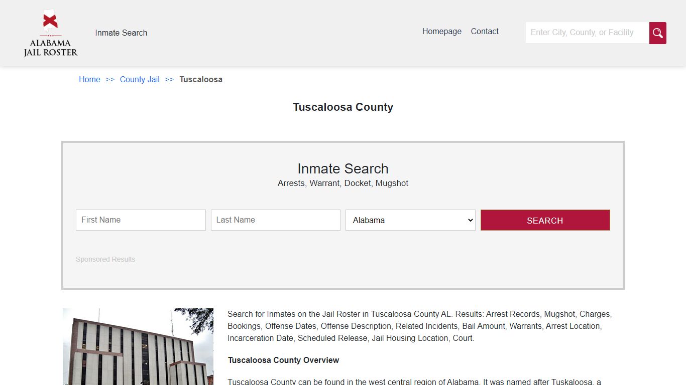 Tuscaloosa County | Alabama Jail Inmate Search